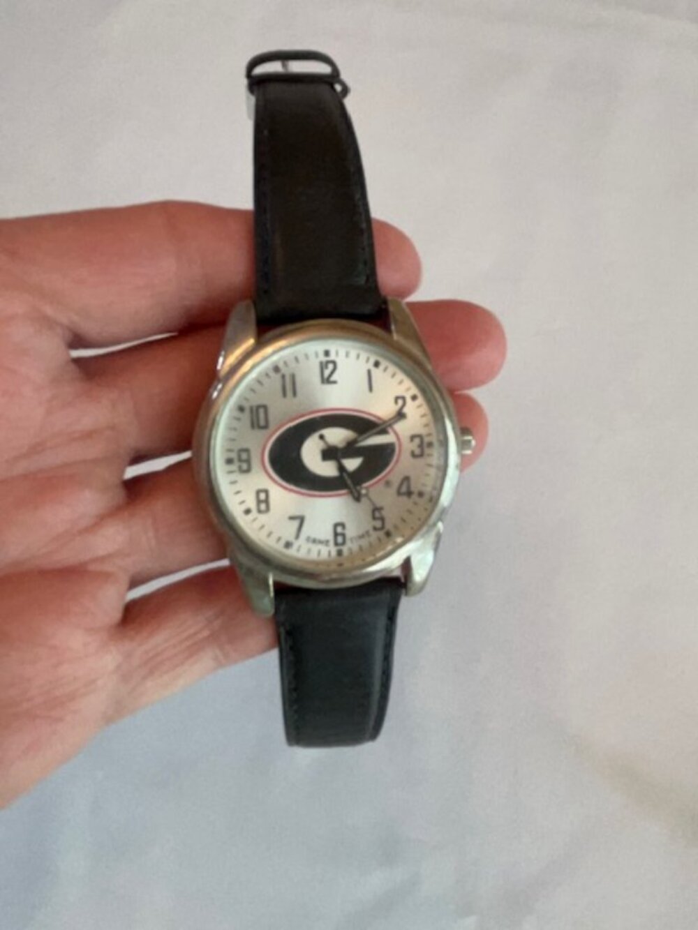 GAME TIME | UGA Bulldogs watch with leather strap-NEW battery-EUC